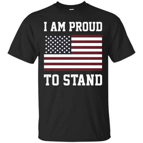 I Am Proud To Stand - I Don't Kneel Flag Love Tee_black