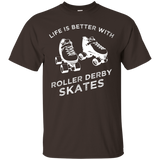 Roller Derby T-Shirt, Rolling Skate Rollerderby Skater Tee_Black