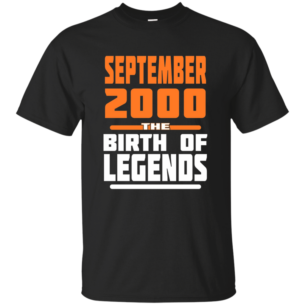September 2000 17 Years Old Birthday Gift T-Shirt Made in_Black