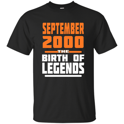 September 2000 17 Years Old Birthday Gift T-Shirt Made in_Black