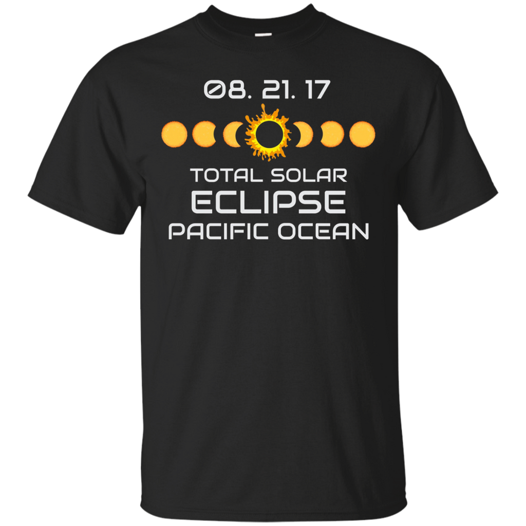 PACIFIC OCEAN Solar Eclipse Souvenir Gift T Shirt_Black