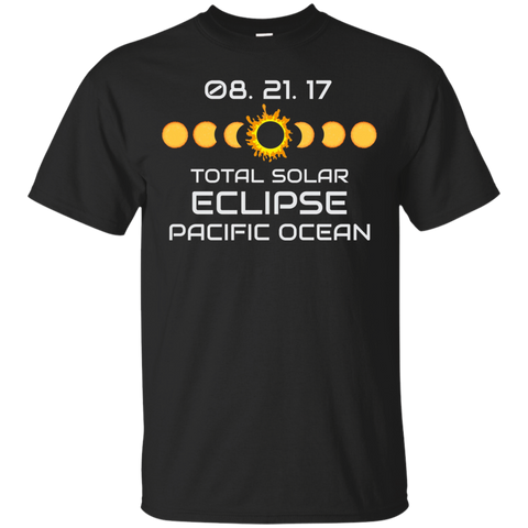 PACIFIC OCEAN Solar Eclipse Souvenir Gift T Shirt_Black