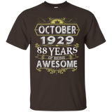 October 1929 - 88th Birthday Funny Tshirt_black=