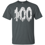 #100 Distressed Grungy Numbered T-shirt Printed Front & Back_black