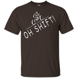 Oh Shift - Hilarious Bike Rider Bicycle TShirt Distressed_Black