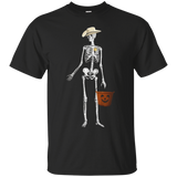 Trick Or Treat Cowboy Skeleton Halloween T-shirt_black=