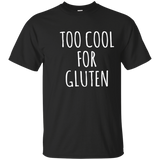 Too Cool For Gluten Shirt Simple Gluten Text T Shirt_Navy