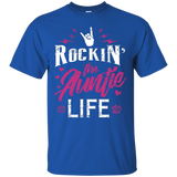 Rockin the Auntie Life Shirt Cool Tee for Aunt Mothers_Black