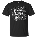 Thankful Grateful Blessed Shirt Christian Bible Psalm 107_Black