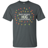 Happy Holidays Hug A Service Member Military Apparel_black