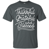 Thankful Grateful and Blessed T-Shirt Thanksgiving Day Tees_Black