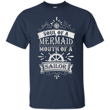 Womens Soul Of A Mermaid Mouth Of A Sailor T-shirt_Black