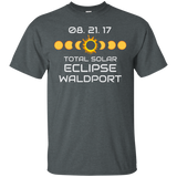 WALDPORT OREGON Solar Eclipse Souvenir Gift T Shirt_Black