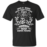 Save A Biker And Get Off Your Phone Rider Tshirt Premium T-S_Black