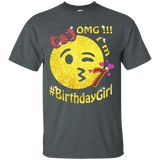 Omg, I'm 7th Year Old Birthday Emoji Tshirt For Girl Party_black=