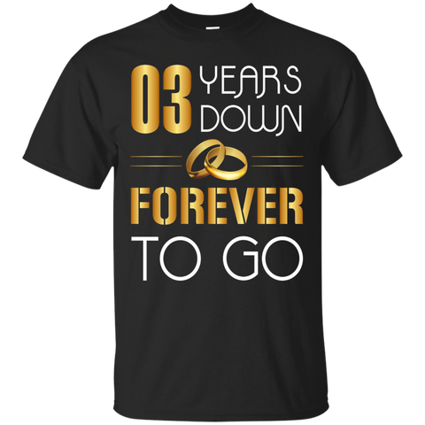 03 Years Down, Forever To Go Couple Anniversary T-shirt_black