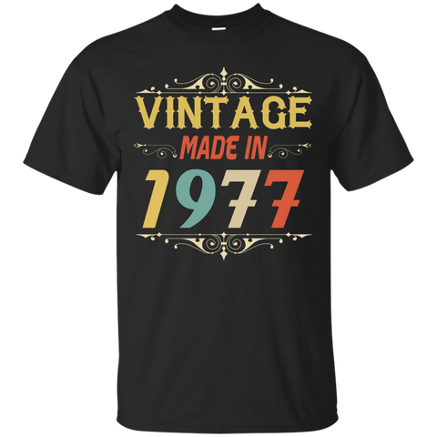 Vintage Retro Made In 1977 - 40th Birthday Gift Shirt_Black