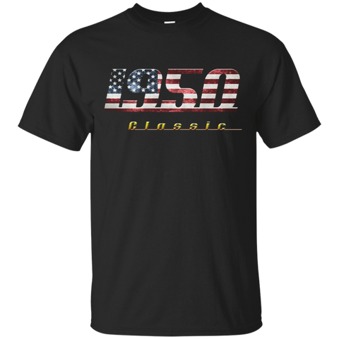 1950 Classic Shirt Vintage Retro Style With Us Flag_black