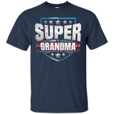 Women's SUPER GRANDMA T-Shirt Funny Superhero Grandma Tee Shirt_Black