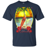 Mele Kalikimaka Hawaiian Surfing Christmas T-shirt_black=