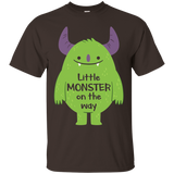 Little Monster On The Way T-shirt Monster Baby Lover_black=