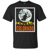 Retro COLORADO Halloween Witch Eclipse Shirt Black Cat Broom_Black