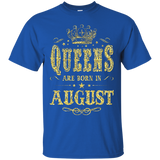 Womens Queens are born in AUGUST - Birthday Gifts Gold T-shirt_Black