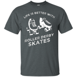 Roller Derby T-Shirt, Rolling Skate Rollerderby Skater Tee_Black