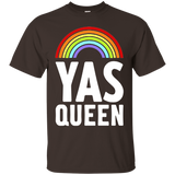 raimbow gay pride flag yas queen lgbt homo lesbian t shirts_Black