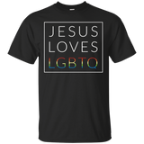 Jesus Loves Lgbtq, Christian Lgbt Support Gay Rights Tshirt_black=