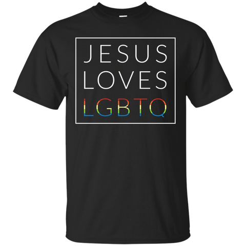 Jesus Loves Lgbtq, Christian Lgbt Support Gay Rights Tshirt_black=