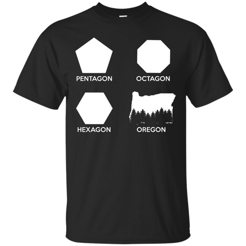 Pentagon Octagon Hexagon Oregon Shapes State Portland Tee_Black