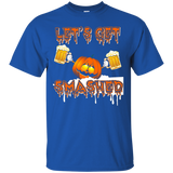 Halloween T-shirt Pumpkin Says Let's Get Smashed Drink Gift_black=