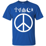 Teach Peace Funny Human Interfaith Human Tolerance T-Shirt_Black