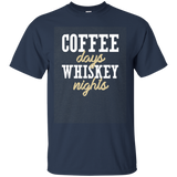 Coffee Days Whiskey Nights Black T-shirt For Men Women_dark=