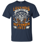 Legends Are Born In September 1957 Tshirt - Birthday Tshirt