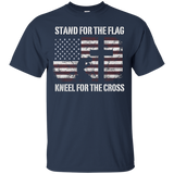 Stand For The Flag Kneel For The Cross American Flag T-shirt_black=