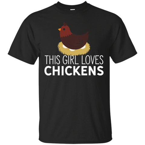 This Girl Loves Chicken Cute Farm Animals Farmer T-Shirt_Black