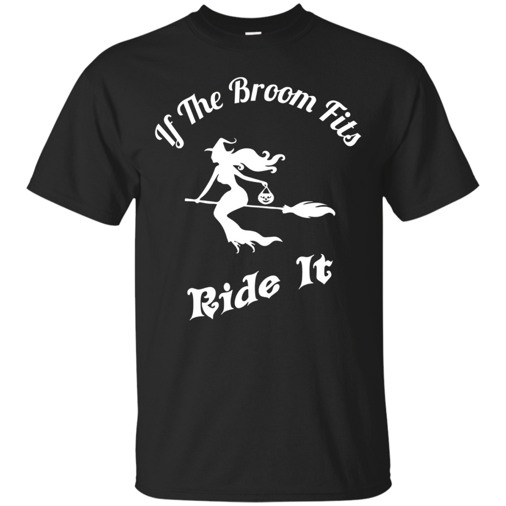 If The Broom Fits Ride It Funny Halloween T-shirt_black=