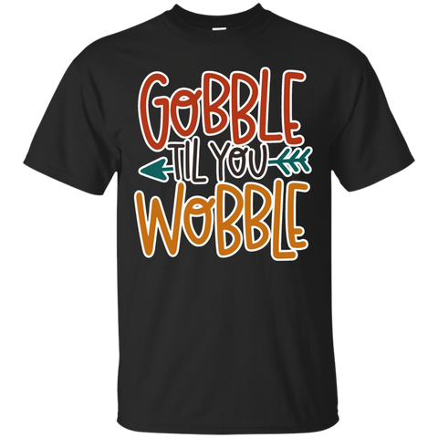 Gobble Till You Wobble Thanksgiving T Shirt_black