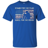 Grunge Stand For The Flag, Kneel For The Cross T Shirt_black