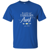 2018 Proud New Aunt T Shirt Fabulous Aunt Tee_navy