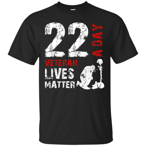 22 A Day Veteran Lives Matter T-shirt - Veterans Day Shirt_black