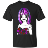 Zombie Anime Girl Funny Cool Novelty T-Shirt_Black