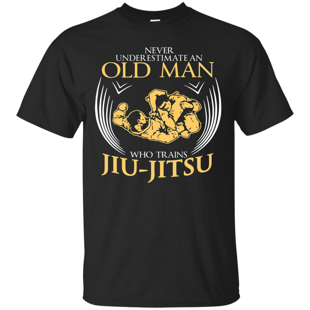 Old Man Trains Jiu Jitsu Jiu Jitsu T Shirt_black=