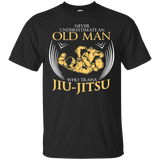 Old Man Trains Jiu Jitsu Jiu Jitsu T Shirt_black=