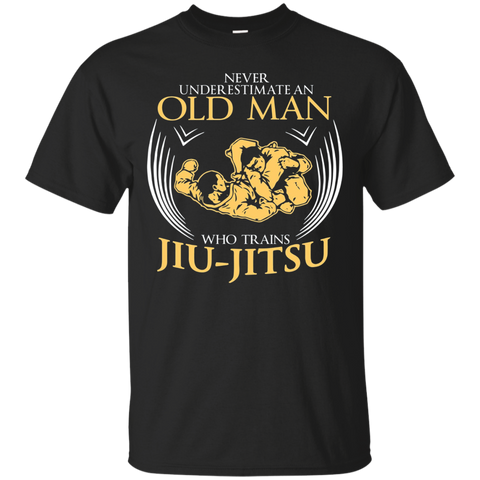 Old Man Trains Jiu Jitsu Jiu Jitsu T Shirt_black=