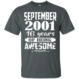 September 2001 - 16th Birthday Gifts Funny Tshirt_Black