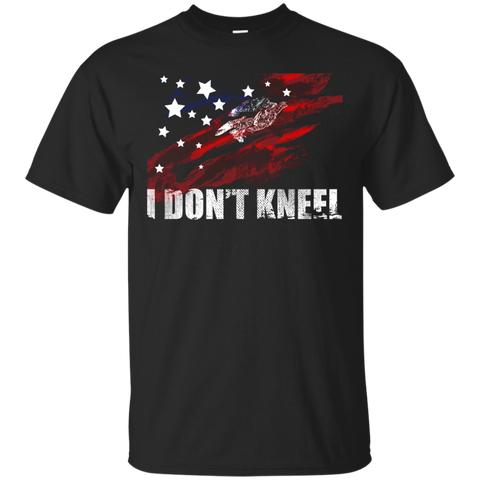 I Don't Kneel - Proud American Flag Shirt_black