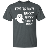 It's Tricky Tricky Tricky Funny Halloween Ghost Shirt_black=